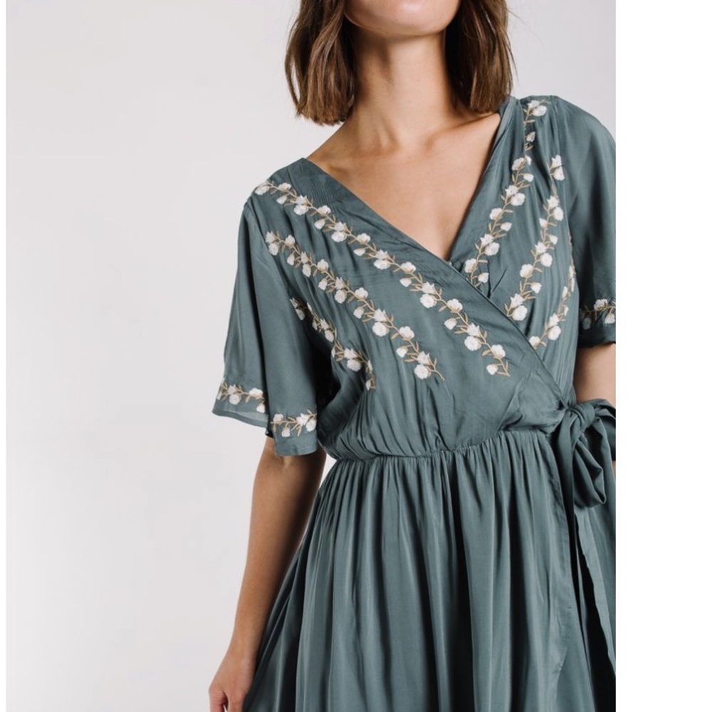 Parklan Embroidered Wrap Dress